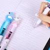 Cartoon Unicorn Light Pen LED -lampor Kiseldioxidhuvud Gel Glowing Ballpoint Student Stationery School Writing Gift Supplies Blue Ink