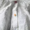 Johnature Women Белая винтажная вышивка цветочные рубашки и вершины весна Питер Pan Woll Courty Mori девушка сладкие рубашки 210521