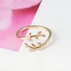 Grow Through What You Go Adjustable Leaf Ring Open Jewelry Gift For Girl Women J99Store Party Favor3000