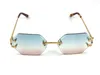선글라스 새로운 레트로 피카딜리 불규칙한 크리스탈 컷 렌즈 안경 0118 프레임리스 패션 아방가르드 디자인 UV400 밝은 색 D286T