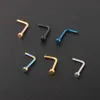 Wholes Drop Small Shape L Flat Top Rings Stainless Steel Piercing Studs Jewelry Invisible Nose Ring For Women