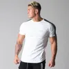 Turnhallen Kleidung Fitness Lauf T-Shirt Männer O-Ausschnitt T-Shirt Baumwolle Bodybuilding Sport Shirts Tops Fitnessstudio Männer Training T-Shirt 220224