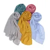 Crinkle Plissee Plain Chiffon Schals Schals Hijabs Mode muslimische Kopftuch Wraps Turbane