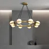 Nordic Copper Chandelier lamps For Living Room Bedroom Modern Glass Ball Light Fixture Dinning Lighting Home Indoor