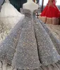 골드 걸스 미인 대회 드레스 Sequined 유아 공 가운 보석 긴 소매 공식적인 키즈 파티 드레스 결혼식을위한 꽃의 소녀 드레스 2021