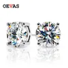 Oevas Real 2 Carat 8mm Ronde Moissanite Stud Oorbellen Dames 925 Sterling Zilveren Sprankelende Bruiloft Fijne Sieraden