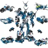 Enlighten 577PCS 6 In1 wojna policyjna robot samochód budynek budynek boks edukacyjny chłopiec dziewczyna przyjaciel zabawki dla dzieci prezent urodzinowy świąteczny x0503