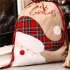 Newline Santa sack julklappväska röd plaid drawstring tote bags festival dekoration ll10751