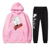 Anime Tokyo Revengers Mikey Suit Hoodie och Pants Fashion Print Pullovers Tops Unisex Y0804