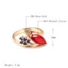 Pierścienie klastrowe Kinel luksus 585 Rose Gold Red Ruby Stone Pierścień dla kobiet Mosaic Blue Natural Zircon Vintage Ethnic Bride Biżuteria ślubna