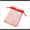 Pochettes, Emballage Affichage Drop Delivery 2021 Lubingshine 15X20Cm 200Pcs Bijoux Cadeau Organza Sacs Mariage Bonbons Pochettes En Gros Butterfl