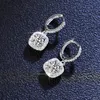 Excellente coupe diamant test réussi D couleur haute clarté Moissanite vis retour boucles d'oreilles argent 925 bijoux