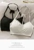 Solid-colored Beauty Back Underwear Women Without Steel Ring Gathered Bra Spring Thin Hanging Neck Non-slip Girl Bra 210507