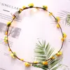 Jul Ten Lys Ten Blommor Flash Färgglada Garland LED Headdress Headband Glöd Barnleksaker Nattmarknad Stall Partihandel