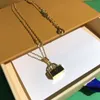 Women Men Lock Letter Pendant Necklace with Box Unisex Charm Exquisite Jewelry Festival Gift Necklaces Trendy Party Chain