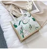 2021 Canvas Flax Portable Tote Bag Tide Soft Girl Shopping Bag Fresh Sweet Lady Bag