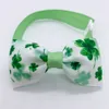 St. Patrick's Day Pets Tie Cravate réglable pour chien porte-bonheur Collier Trèfles Chaton Chiot