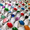 Cały 50pcs Lot Kolorowe damskie kryształ kryształowy Enomel Srebrny pierścienie damskie dziewczęta urok urocze pierścienie palcem