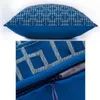 Kussen/decoratief kussen dunxdeco kussenomslag decoratieve kast moderne Chinese stijl eenvoudige rug woordlijn blauw coussin bank beddening decora