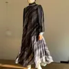 Yedinas Frühling Mode Chic Kleid Frauen Vintage Japanischen Stil Damen es Lose Gestreiften Midi Elegante Vestidos 210527