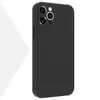 Luxury Square Liquid Silicone Phone Fodraler för iPhone 12 11 Pro Max Mini XS X XR 7 8 Plus Slim Soft Candy Case Cover