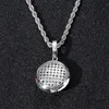 Collana da basket in oro 18 carati con zirconi cubici, set di gioielli con catene dorate da 60 cm, con diamanti in rame, pendente da calcio sportivo Hip Hop Rap6815546