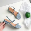 Summer Square Heels Slip On Slippers Women Peep Toe Sandals Classic black Elegant Low Heel Outdoor Party Dress Shoes Two kinds of Wear 01