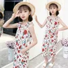 Girls Clothes Floral Vest + Short Dot For Teenage Summer Children's 210528