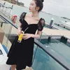 Sexy Velvet Gothic Robe Mini Party Femmes Coréen Summer Femme Vintage Design Casual Beach 210604