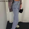 Streetwear Koreaanse stijl jeans voor vrouwen mode hoge taille brede been dames denim jeans harajuku cargo broek jeans vrouw 211112