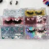 Partihandel Anpassa fjärilar Acrylic Eyelash Box 25mm Ögonfransar Boxar Tomma Lash Fodral För Makeup Tools Vacker Förpackning