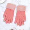 Five Fingers Gloves Winter Women Knitted Touch Screen Female Thicken Warm Full Finger Soft Stretch Knit Mittens Ladies Guantes