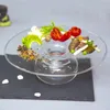 Gerechten borden handgemaakte Saladskomjes specials droog ijs artistieke conceptie glazen kookholte holle kom moleculaire delicatessen creat3456012