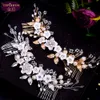 Pente lateral de cabelo de cabeça dupla cristal nupcial headwear coroa strass com jóias de casamento acessórios para o cabelo diamante coroas de noiva he1661