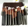 Makeupborste 15st/set borste med PU BAG Powder Foundation Blush Eyeshadow Professional Brush Kit