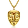 Collane con ciondolo Fashion Punk Style V per Vendetta Anonymous Mask Collana in lega di hacker hip-hop