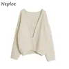 Neploe Elegant Loose Regular New Open Stitch Cardigans Sweet Gentle Brief Students Chic Lazy Style Casual Knitted Sweaters 1E805 210423