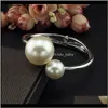 Bangle Jewelryukmoc liga romântica imitação pérolas pulseiras de moda de mangueiras de manguito de metal para mulheres jóias de charme1 8173364