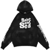 Men's Hoodies Saint tide brand winter washing old foaming text men's and women's loose hip hop Pullover Hooded OS sweater