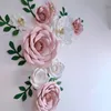 Flores rosas de papel hechas a mano, decoración de fondo de boda, adorno de exhibición de ventana, decoración del hogar, juego de pared de flores