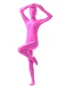 Costume de Catsuit en Lycra Spandex rose unisexe, tenue complète, Sexy pour femmes et hommes, body avec fermeture éclair au dos, robe fantaisie de fête d'Halloween Cos4395638