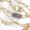 5pcs, gioielli religiosi in rame metallo san benito trasparente cz collane collane lastricata X0707
