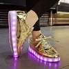 EUR 30-44 Scarpe da ginnastica per bambini luminose Scarpe da ginnastica luminose per bambini ricaricabili tramite USB illuminate a LED per ragazze 211022