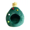 Cat Beds & Furniture Christmas Cute Dog Pet Bed Cave Half Closed Sleeping Bag House Nest Basket Comfy Small Animal Winter Warm