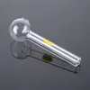 Mini cuchara de 4 pulgadas Tubos de mano de vidrio Pyrex Glass Smile Face Oil Burner Pipes Pipa de tabaco para fumar Accesorios Pipas para fumar SW15 Venta al por mayor