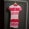 Arc-en-ciel néon Tye colorant Sexy t-shirt robe femmes vêtements d'été marque de mode à manches courtes Mini moulante Dresses203x