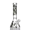 Unik Mushroom Beaker Bong vattenpipa 5 mm tjock GLOW IN THE DARK 10 tum högt glas vattenpipa oljerigg dab återvinnare