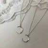 Moda dolce luna argento placcato gioielli temperamento mezzaluna clavicola collane con ciondolo a catena per le donne