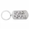 Keychains 12PC/Lot I Love You Keychain Dog Tag Stainless Steel Keyring For Couple Girlfriend Boyfriend Wife Husband Key Chain Funny Gifts