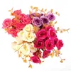 Flores decorativas grinaldas 1 buquê 7 garfos 14 cabeça simulatio rosa artificial 30cm persa flor de seda festa casamento dia dos namorados deco